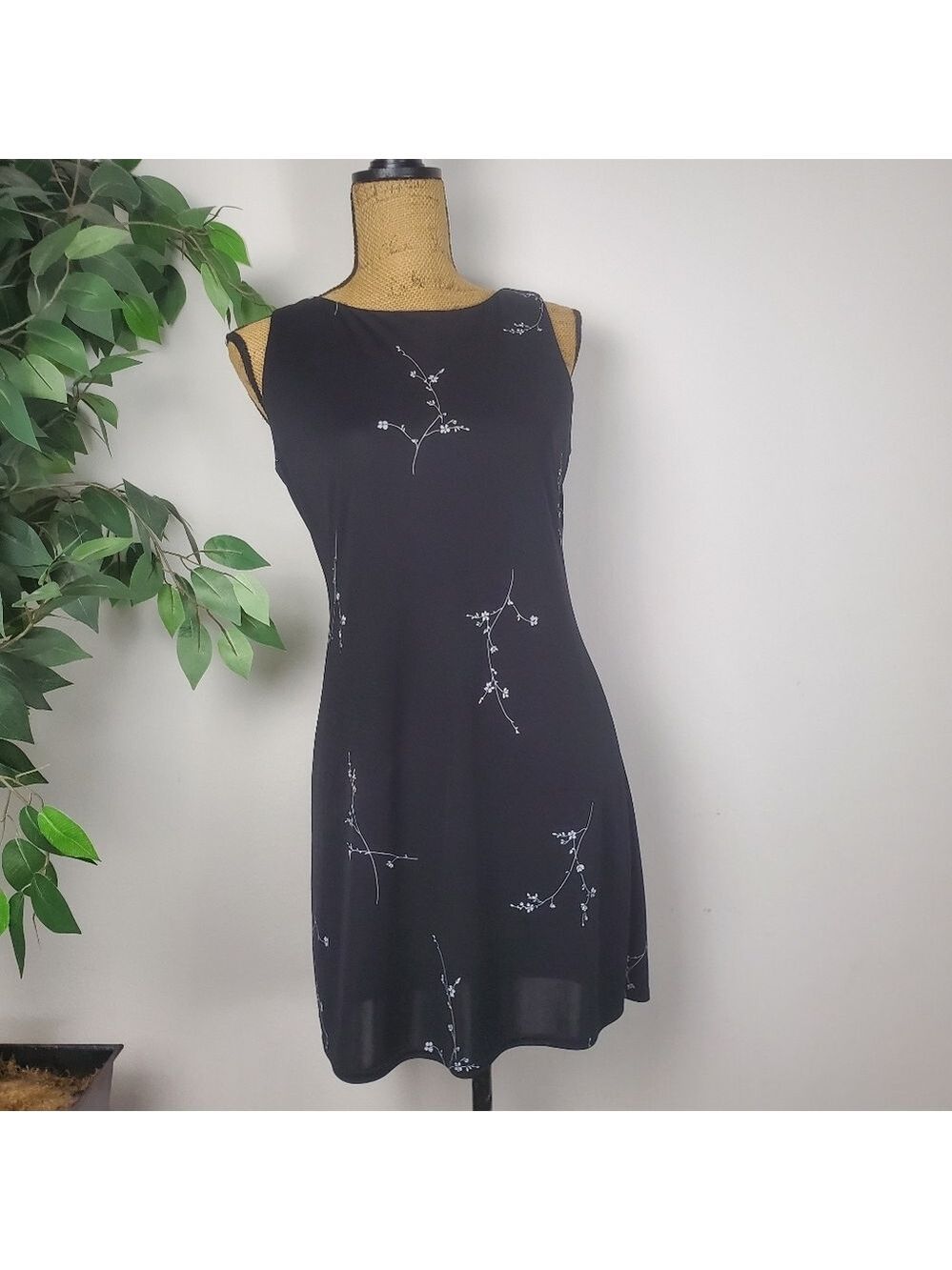 Jalate Women's Black Dress Size Medium Y2K 90s Cut Sheer - Picture 2 of 12